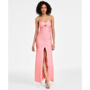 Katia Rae Dress Guava Strapless Cutout Detail, M